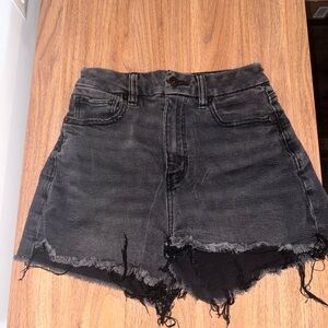 American Eagle Outfitters Black Frayed Jean Shorts